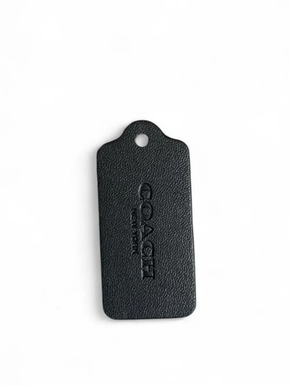Authentic COACH Black Pebble Leather Replacement Hang Tag Charm - 2.25”